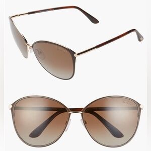 Tom Ford Cat Eye Sunglasses - Gold/Brown